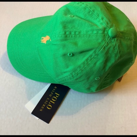 Ralph Lauren Polo Lime/Orange Pony OS Ball Cap - Picture 2 of 3